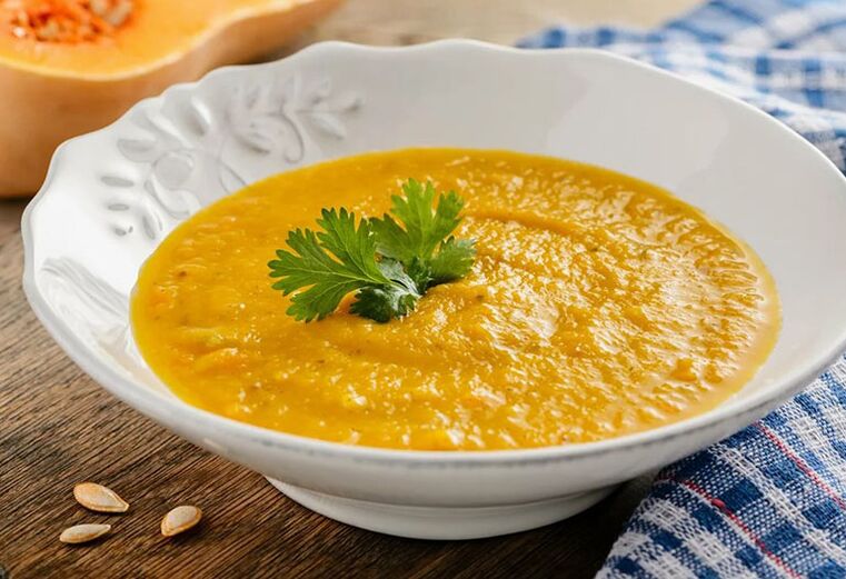 A Pumpkin Pore Soup egészséges és könnyű első fogás köszvény kezelésére. 